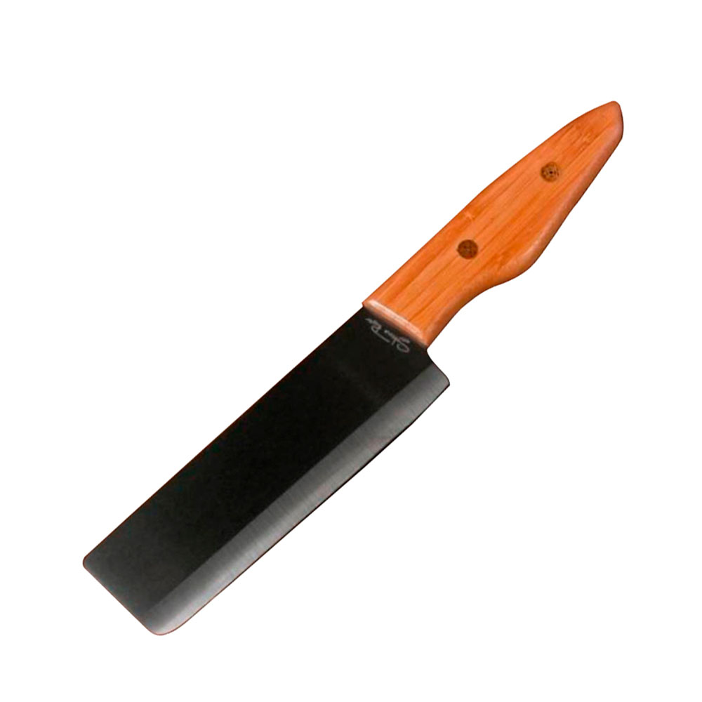 Нож для нарезки,клинок черная керамика 15,24 см, рукоять бамбук