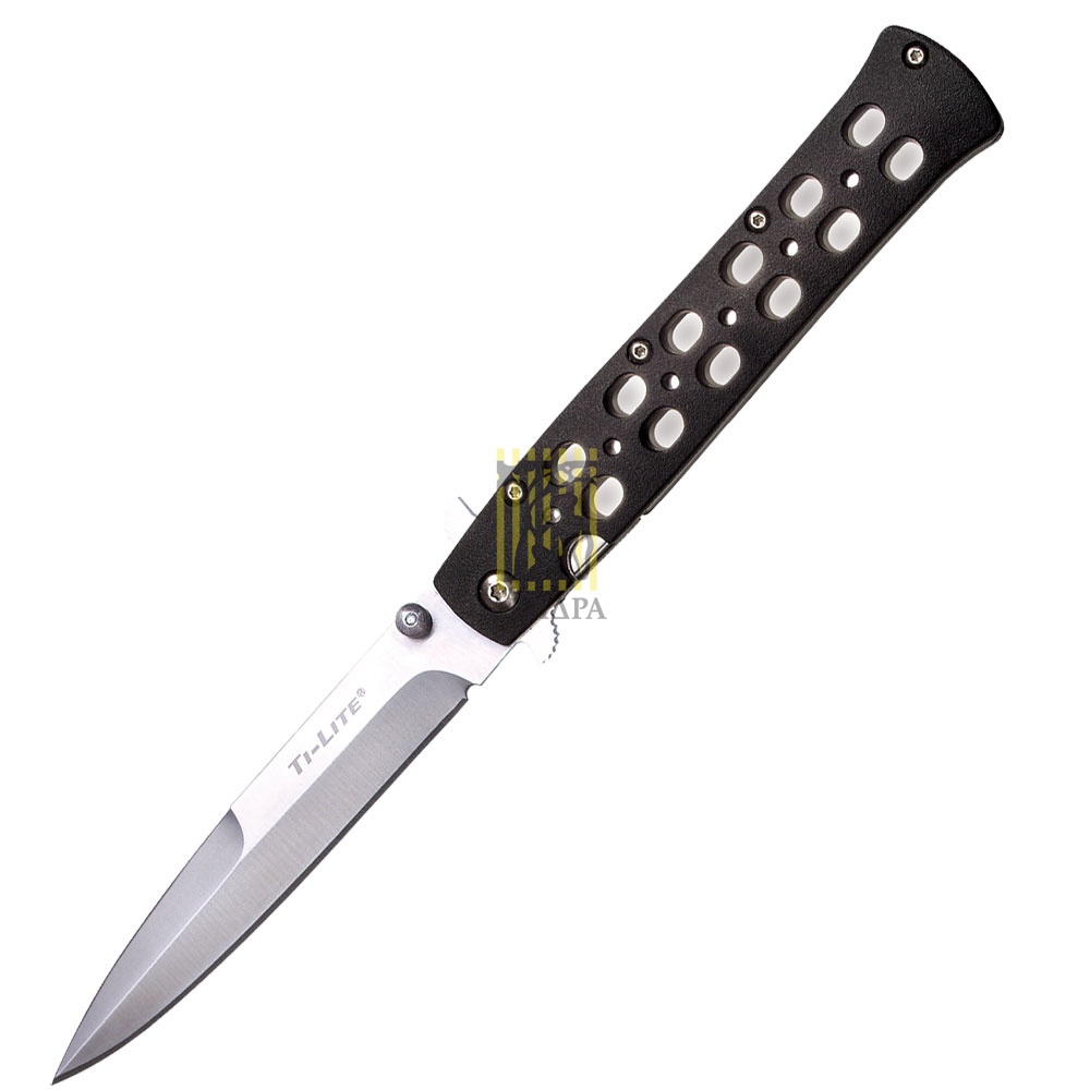 Нож "Ti-Lite 4" складной, сталь AUS 8A, длина клинка 4", рукоятка зитель, цвет черный, клипса