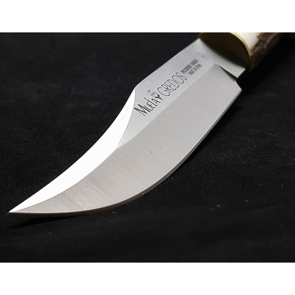 Нож "GRED" с фикс клинком длиной 16 см, рукоять рог оленя, ножны кожа