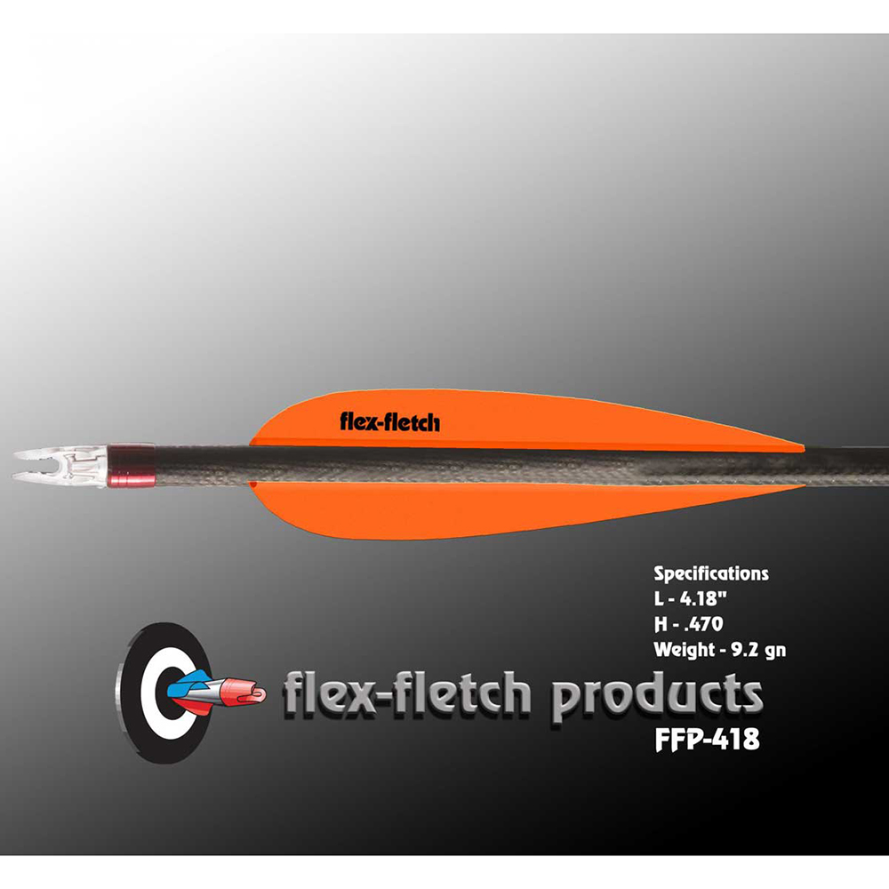 Оперение для стрел пластиковое, длина 4,18",форма парабола, производитель Flex-Fletch, цвет темно-ор