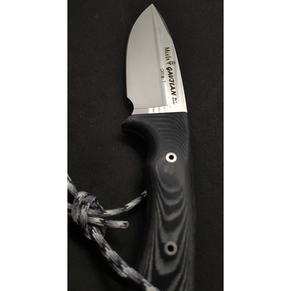 Нож "GAVILAN" с фикс клинком длиной 13 см, рукоять черная микарта, ножны кожа