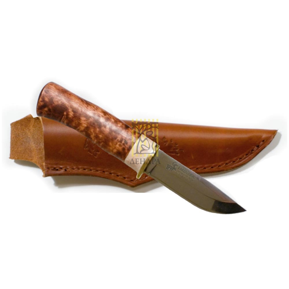 Нож "Buck", рукоять карельская береза и рог оленя, кожаный чехол