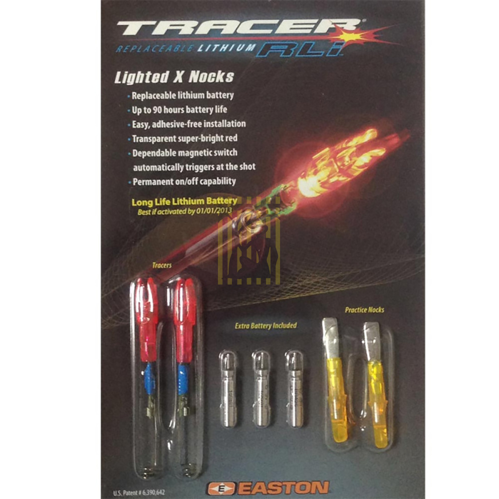 Хвостовик TRACER RLi светящийся со сменной батарейкой, для лучных стрел, размер Х, цвет красный, 2шт