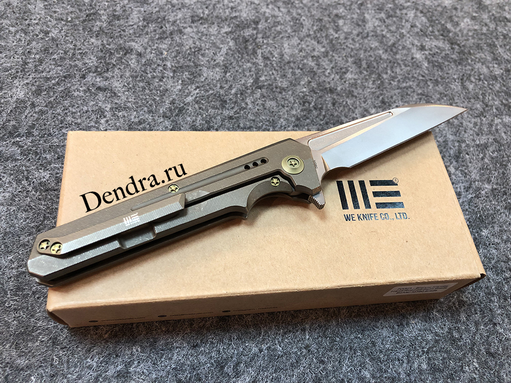 Нож складной  705D, цвет бронзовый, сталь Bohler M390, длина клинка 92 мм, рукоять титан, frame-lock