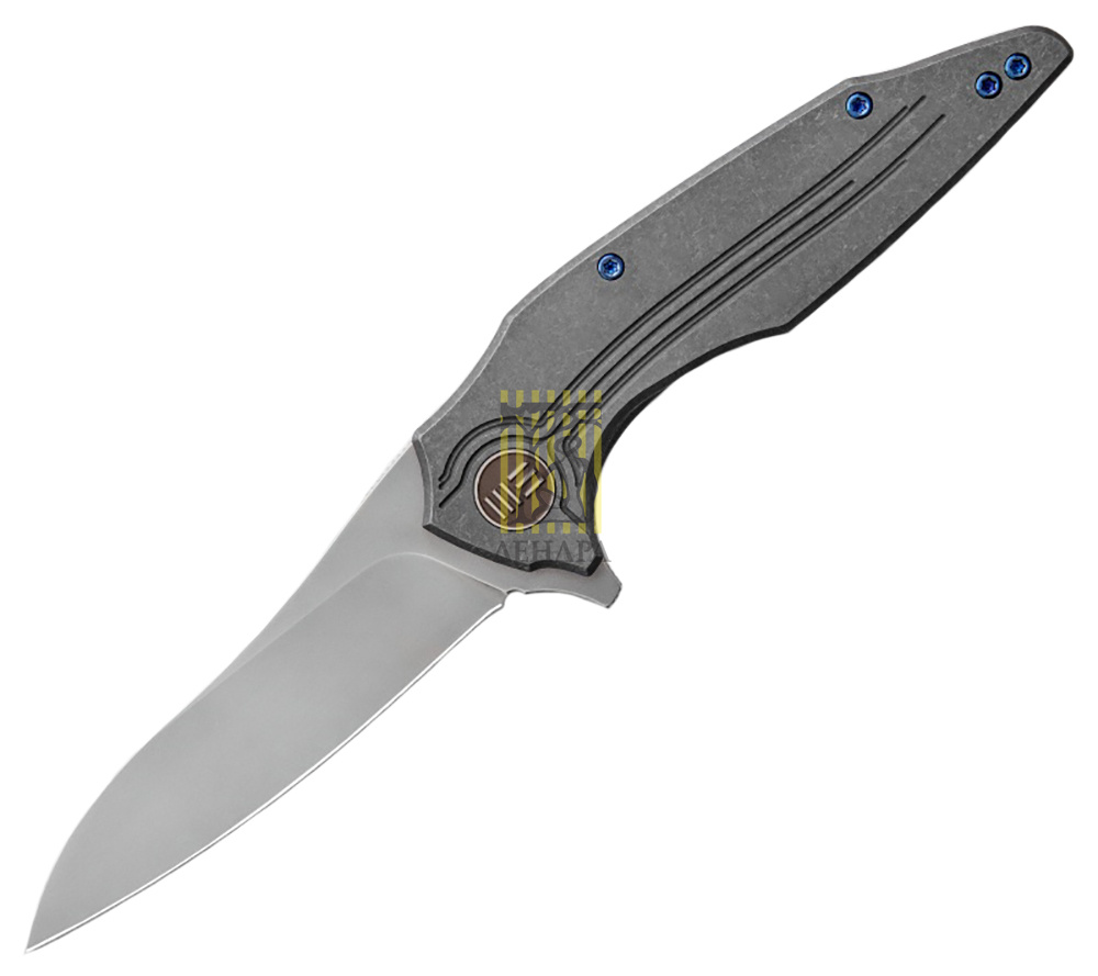 Нож складной Bullit 806C, цвет серый, сталь CPM-S35VN, длина клинка 88,9 мм, рукоять титан, frame-lo