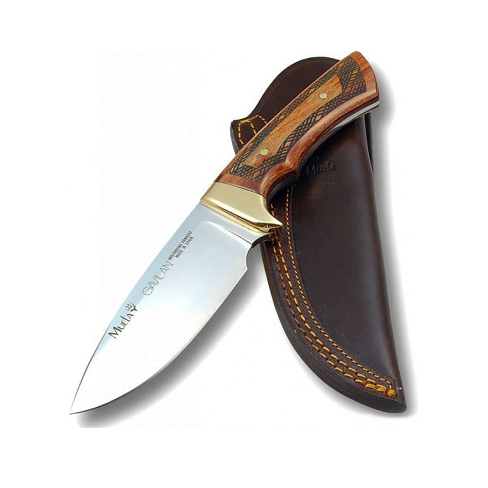 Нож "GAVILAN" с фикс клинком длиной 13 см, рукоять натуральное дерево, ограничитель латунь, ножны ко