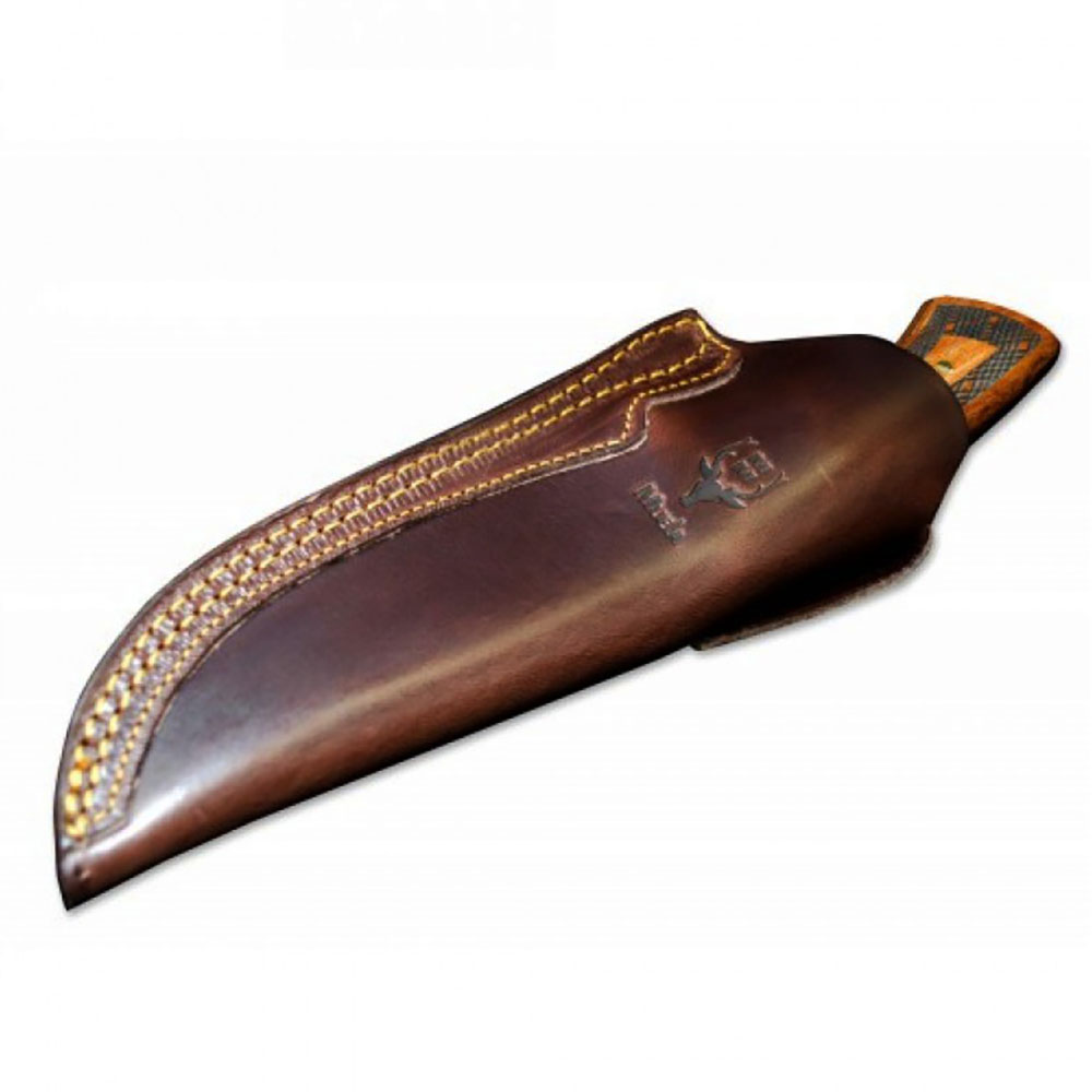 Нож "GAVILAN" с фикс клинком длиной 13 см, рукоять натуральное дерево, ограничитель латунь, ножны ко