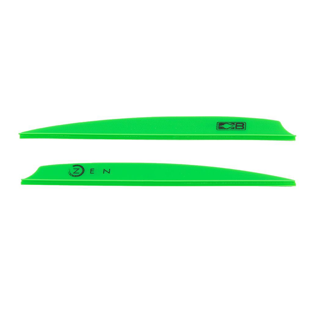 Оперение пластиковое Zen, размер 4", производитель Bohning, цвет неоново-зеленый, 100 шт. в упаковке