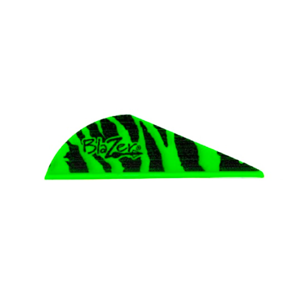 Оперение для стрел пластиковое Blazer, размер 2", цвет зеленый в тигровую полоску, производитель Boh