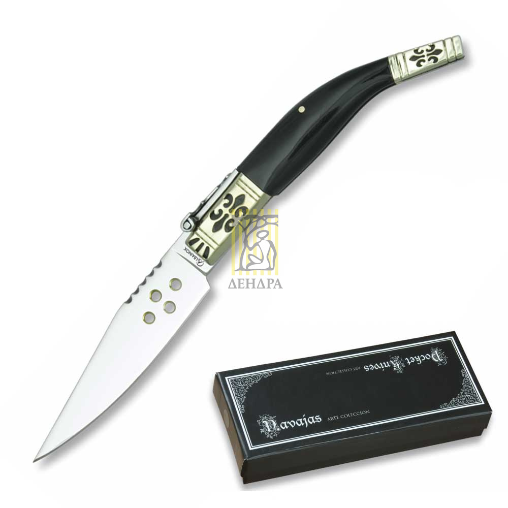 Нож складной наваха Lujo, трещетка, длина клинка 9 см, материал клинка Stainless Steel, рукоять рог