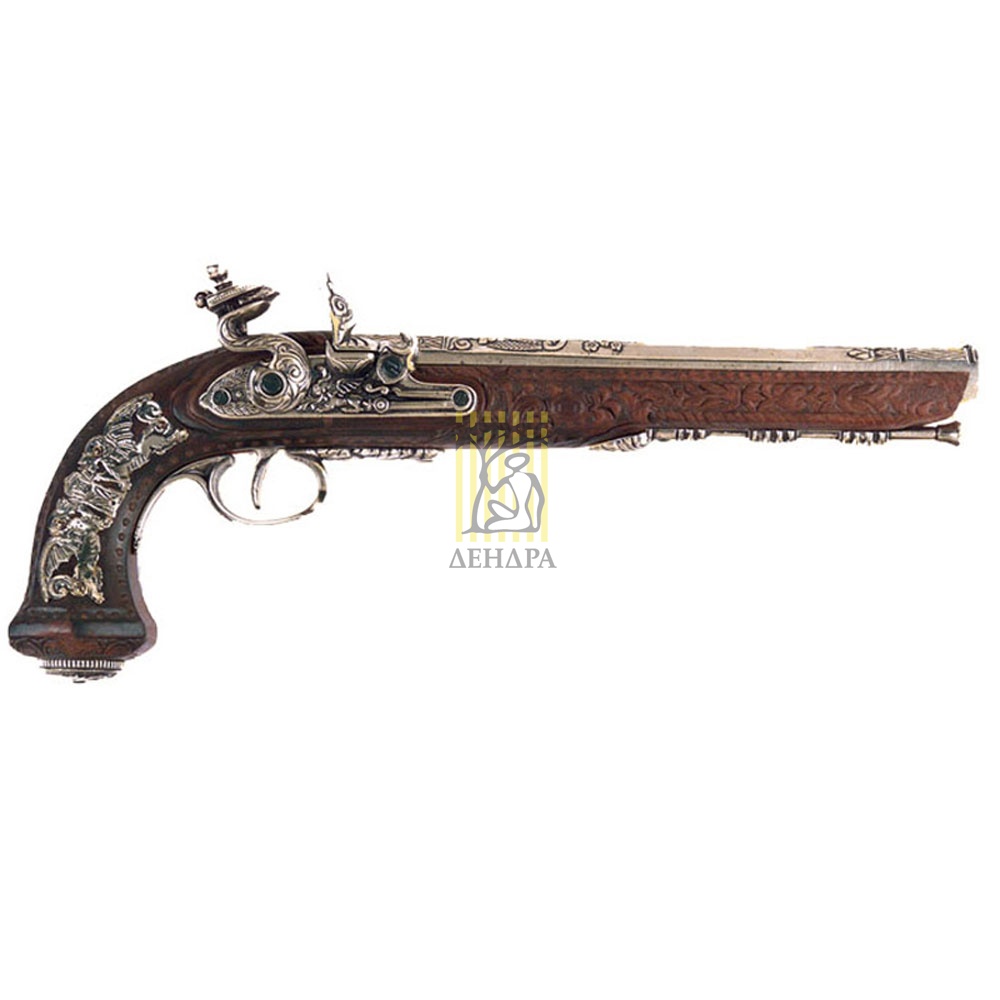 Пистолет дуэльный произведен мастером Буте, 1810 г., никель