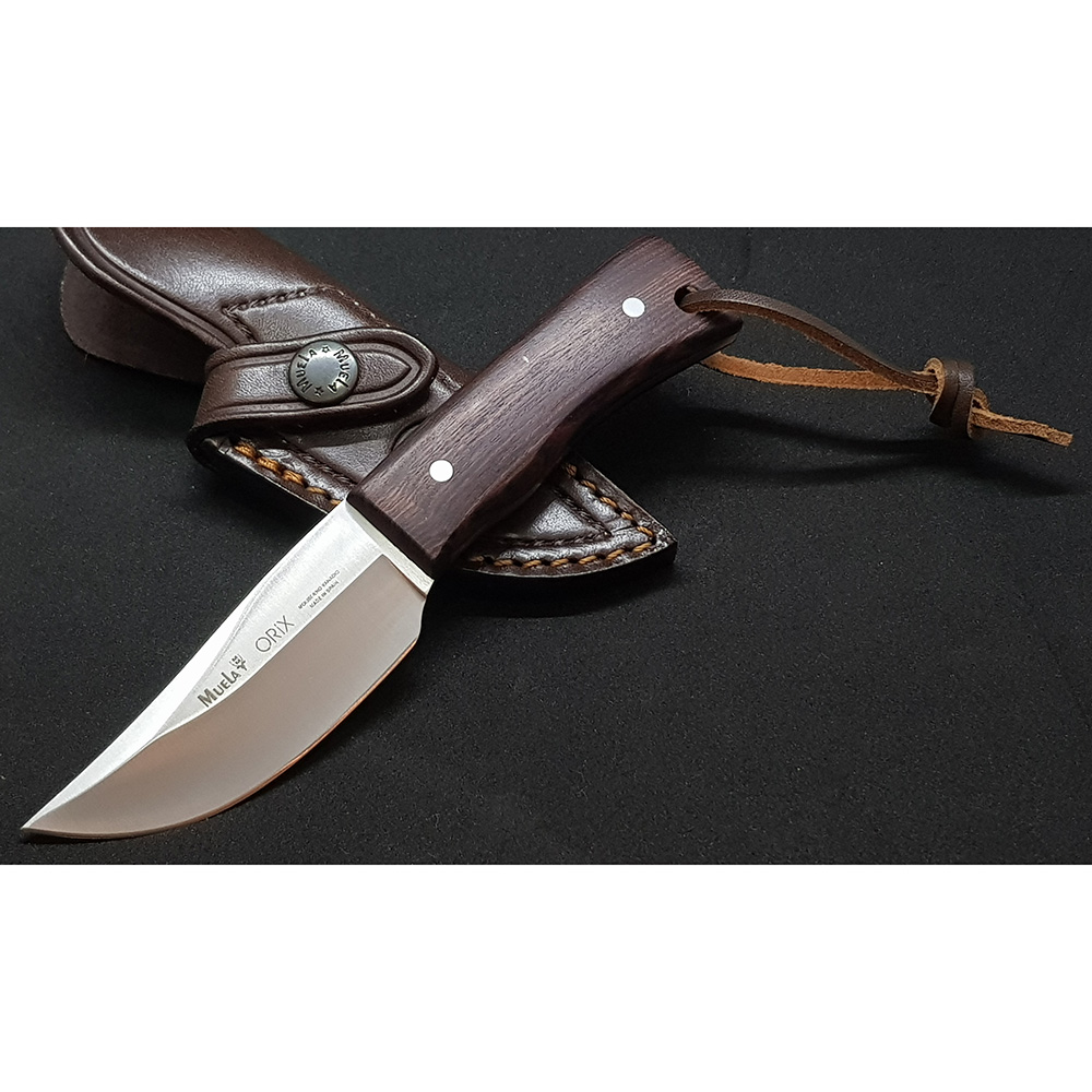 Нож-скиннер "ORIX", клинок 8 см, рукоять палисандр, ножны кожа