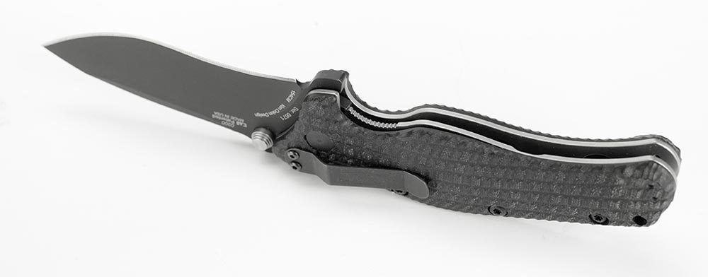 Нож складной "Matte Black", сталь 154CM, твердость 61 HRC, покрытие DLC, рукоять G-10 с 3D обработко