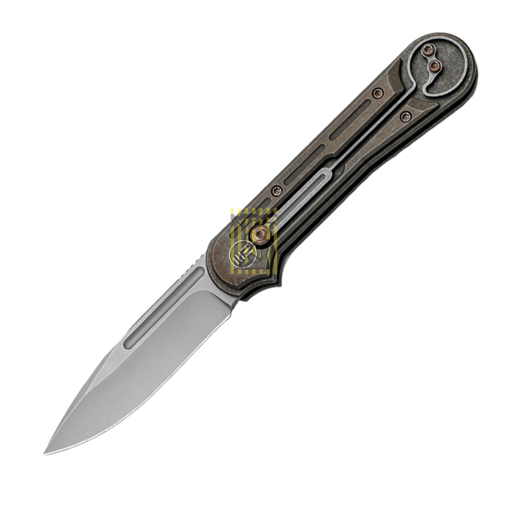 Нож складной DOUBLE HELIX 815B, цвет бронзовый, сталь CPM-S35VN, длина клинка 83,8 мм, рукоять титан