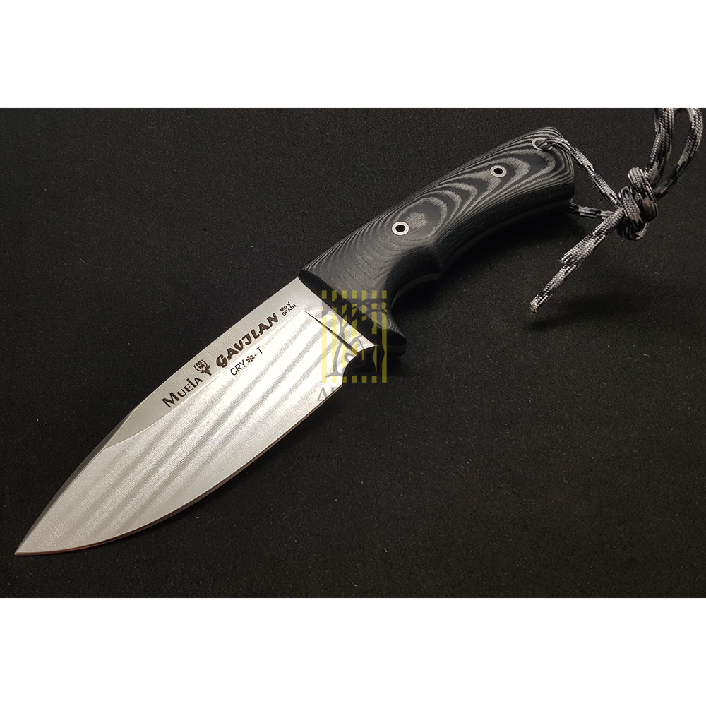 Нож "GAVILAN" с фикс клинком длиной 13 см, рукоять черная микарта, ножны кожа