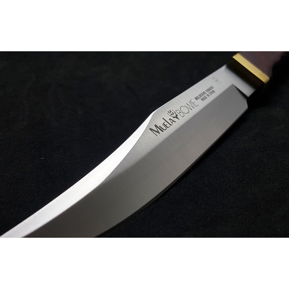Нож "BOWIE" с фикс клинком длиной 16 см, рукоять Pakka wood, ножны кожа