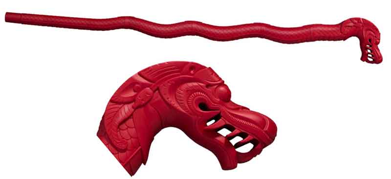 Трость прогулочная "Lucky Dragon Walking Stick", длина 99 см, материал полипропилен, цвет красный