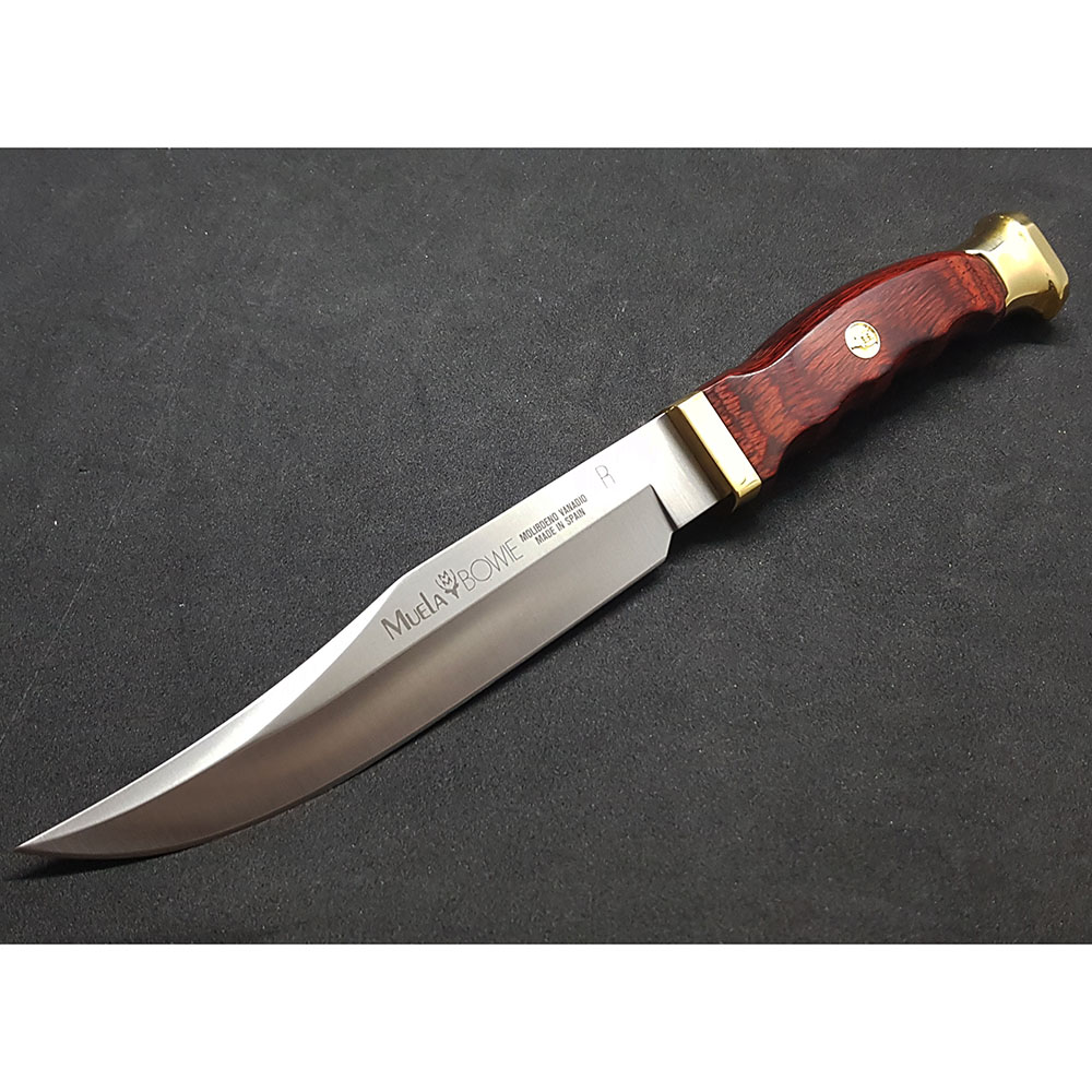 Нож "BOWIE" с фикс клинком длиной 16 см, рукоять Pakka wood, ножны кожа