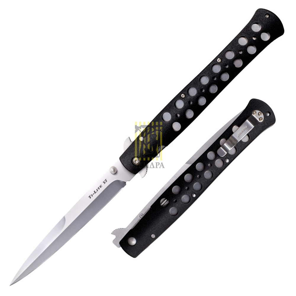 Нож "Ti-Lite 6" складной, сталь AUS 8A, длина клинка 6", рукоятка зитель, цвет черный, клипса
