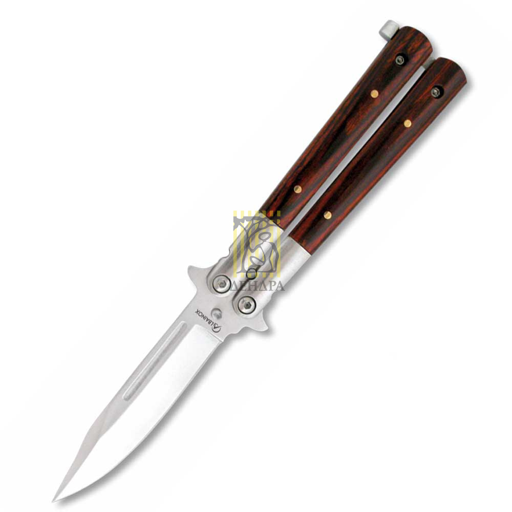 Нож складной Бабочка, длина клинка 8 см, материал клинка Stainless Steel, рукоять красная микарта