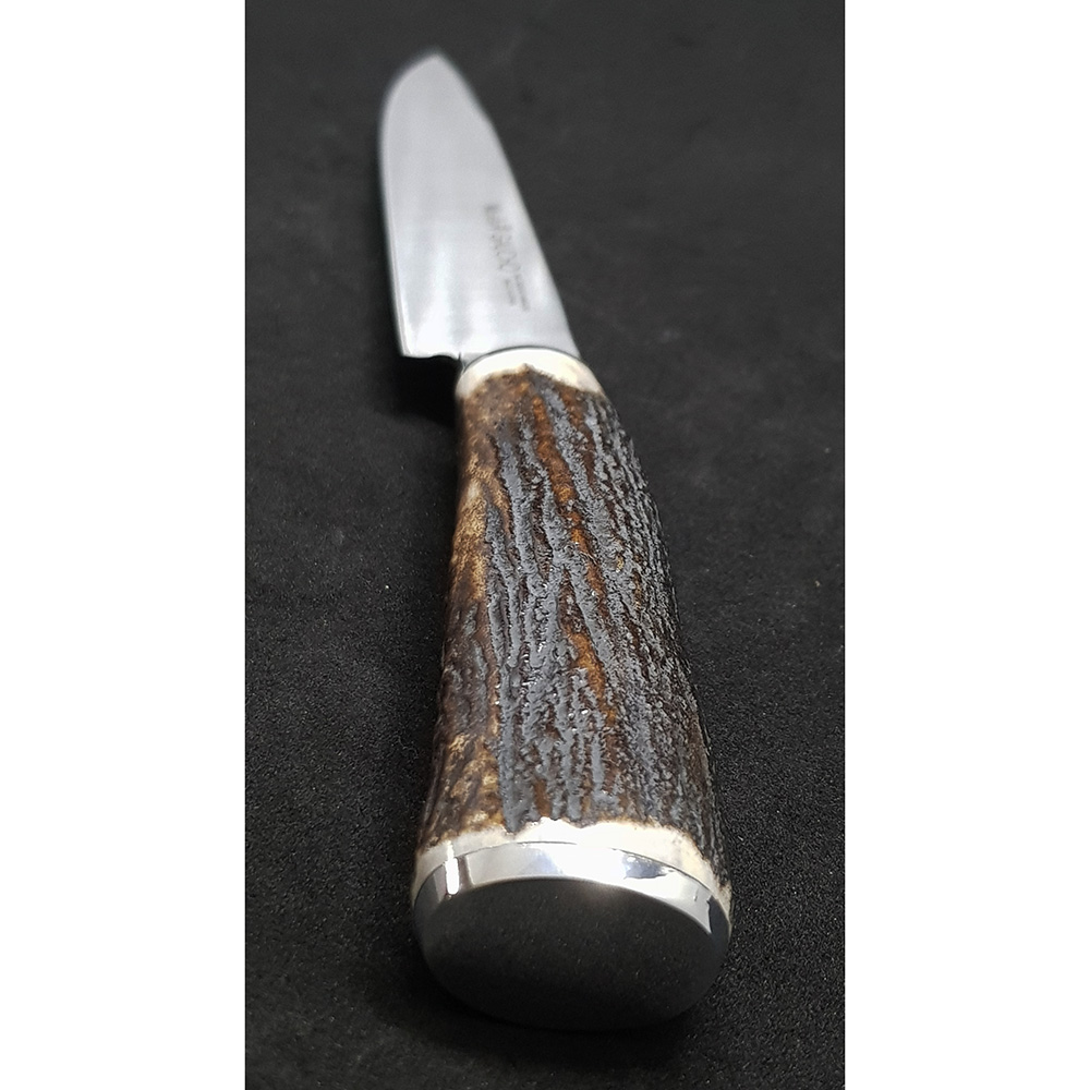 Нож "GAUCHO" с фикс клинком длиной 16 см, рукоять рог оленя, ножны кожа