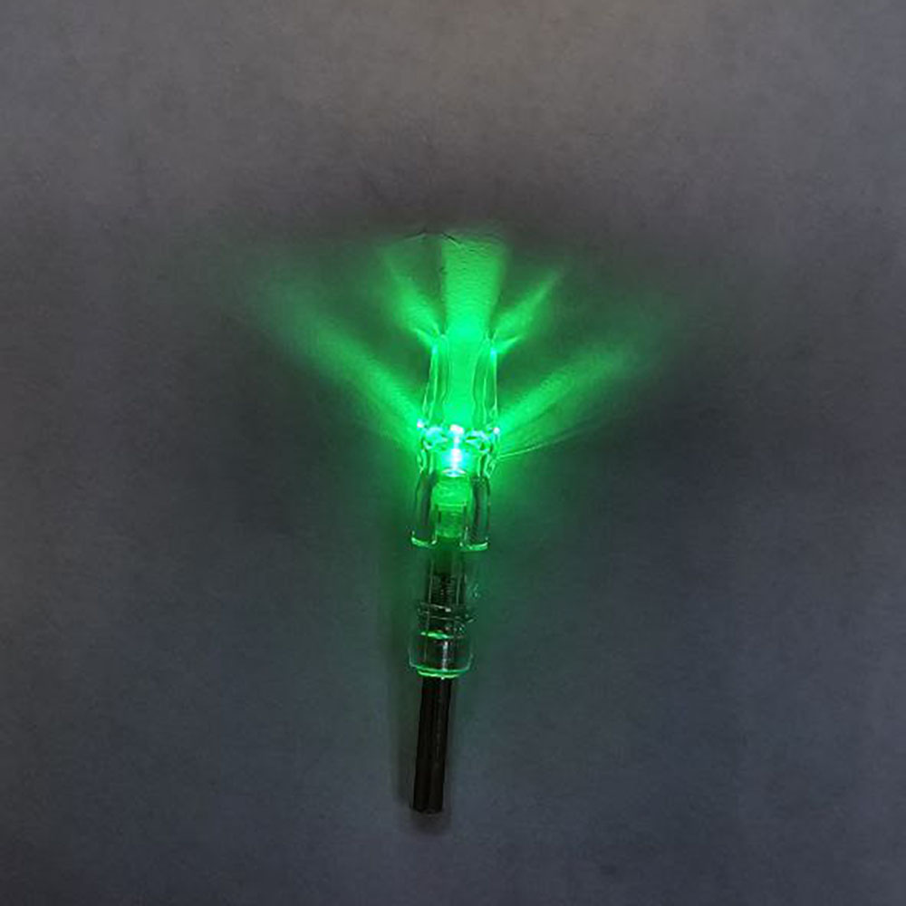 Хвостовик светящийся диаметр 6,2 мм для лучных стрел, цвет зеленый, 3 штуки в упаковке