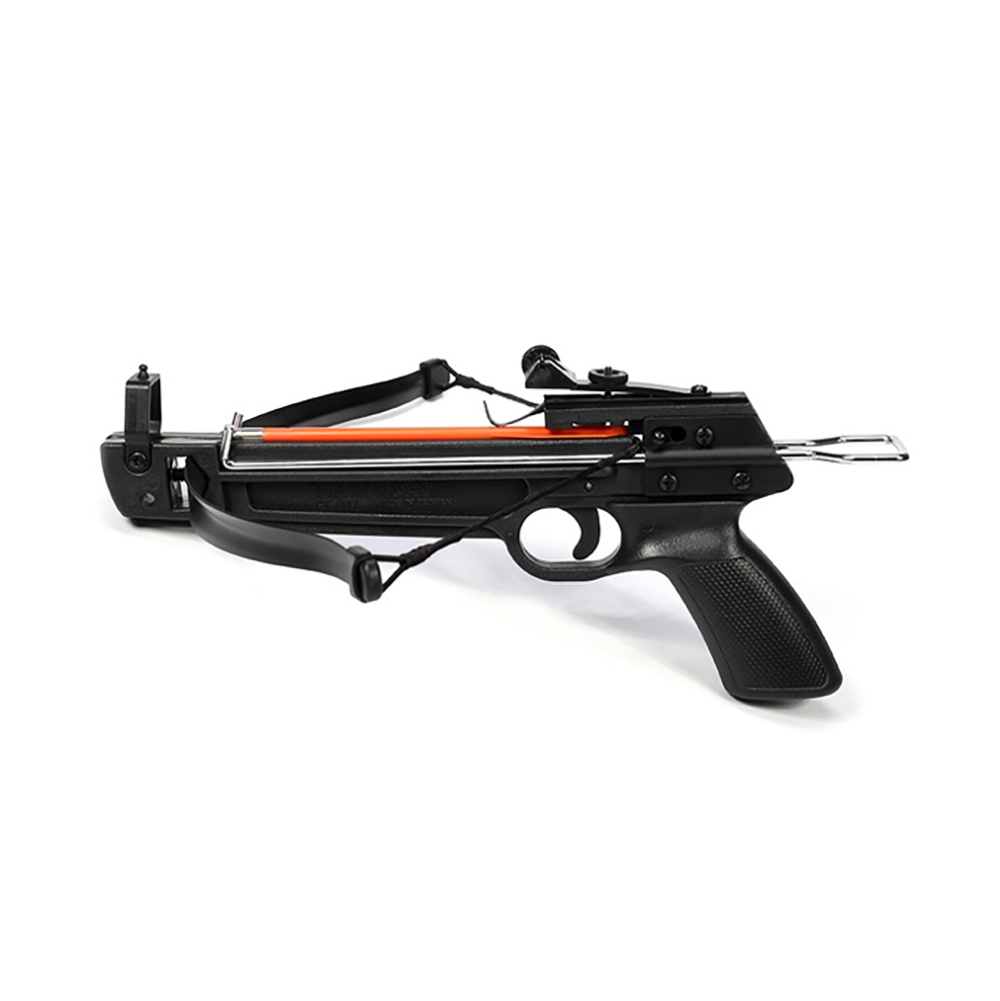 Арбалет-пистолет силой 50 lbs, рукоять платик, без упора, 5 пластиковых стрел в комплекте, цвет черн