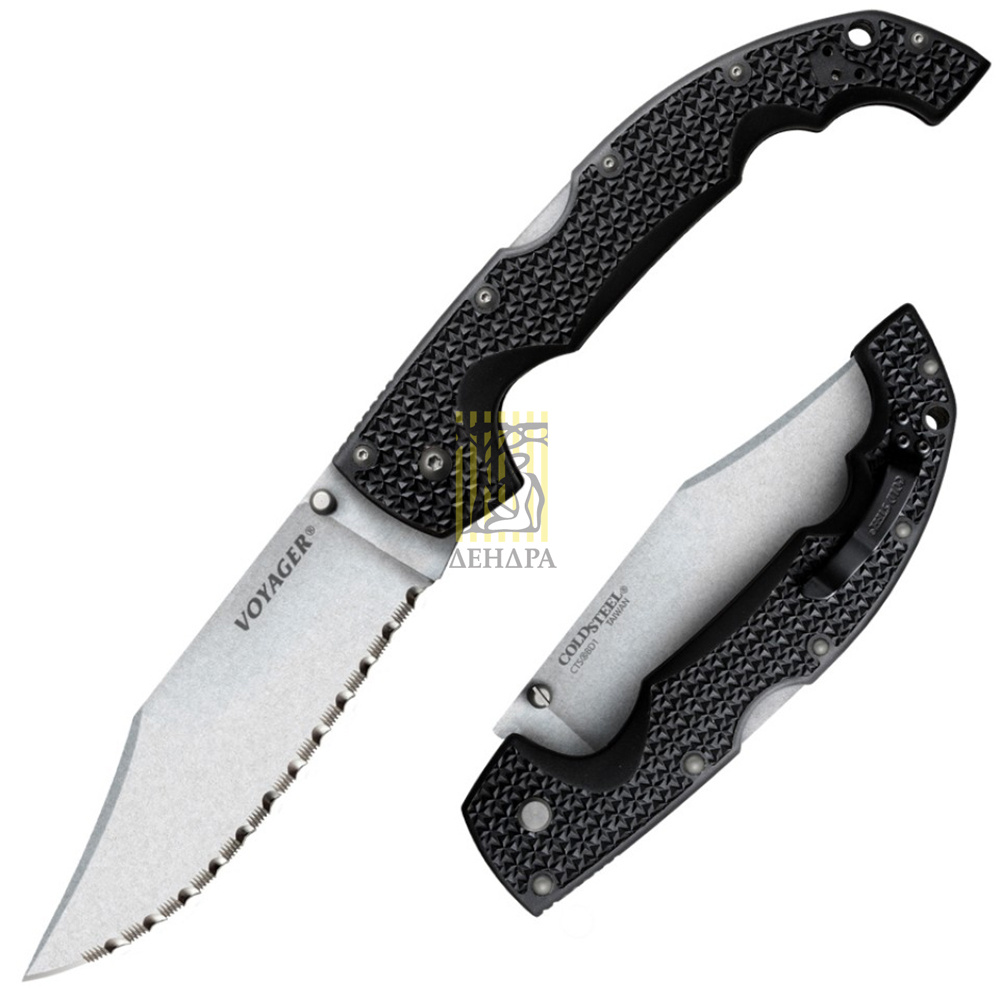 Нож Voyager складной, сталь Carpenter CTS, длина клинка 5 1/2", клинок clip point, покрытие stone wa