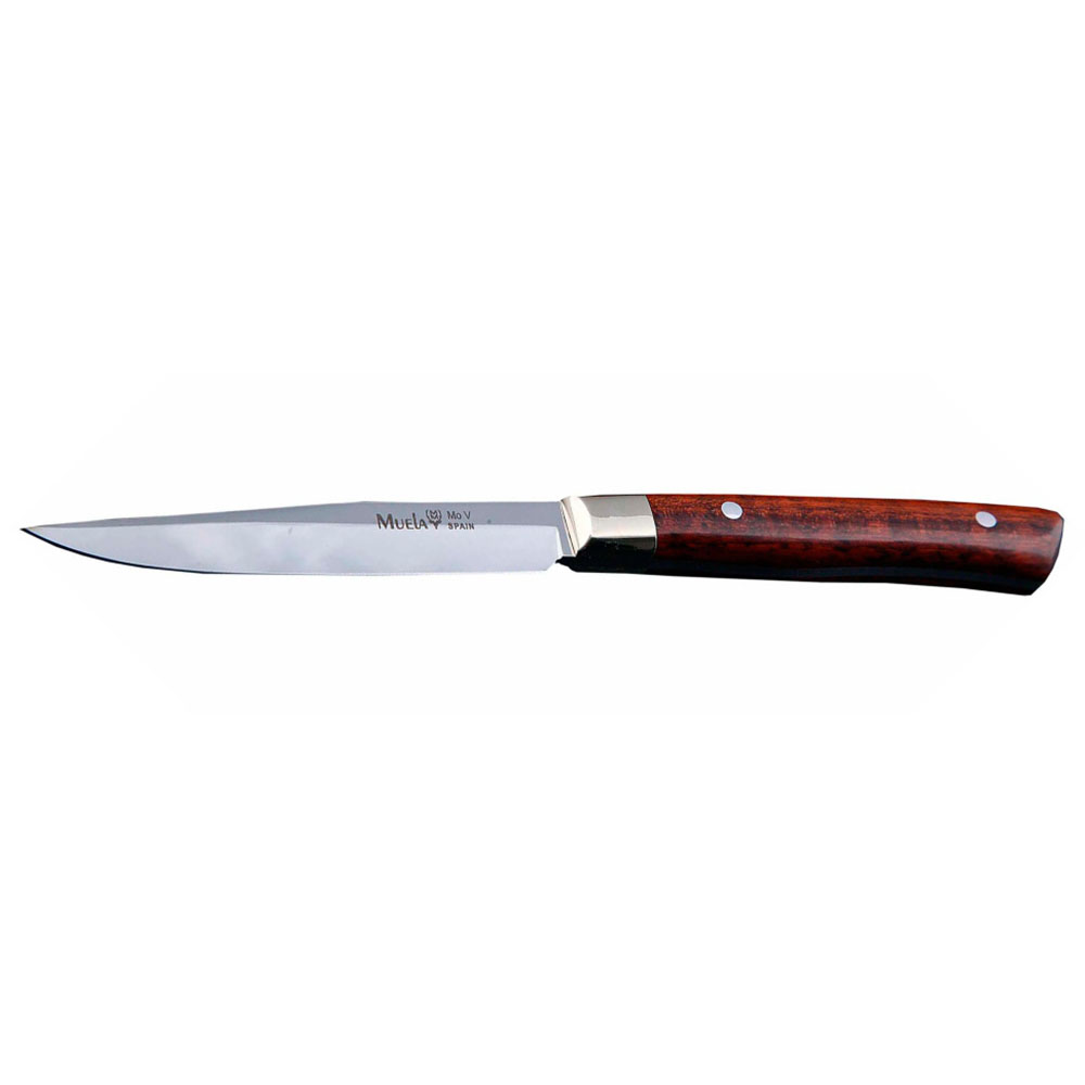 Нож "MA" с фикс клинком длиной 10 см, рукоять палисандр, ножны кожа