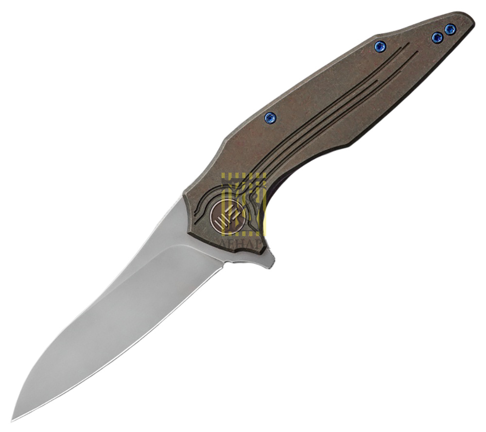 Нож складной Bullit 806B, цвет коричневый, сталь CPM-S35VN, длина клинка 88,9 мм, рукоять титан,  fr