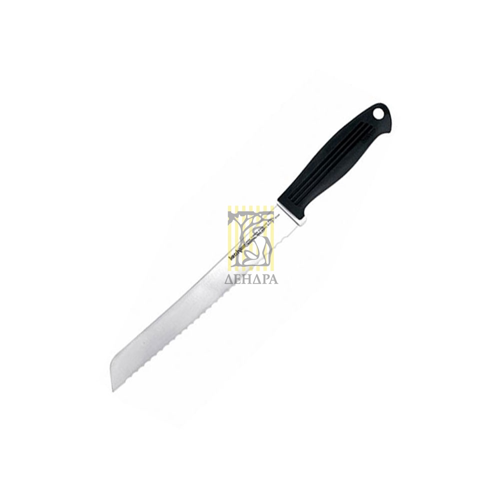 Нож "Bread" для хлеба, сталь AUS 6A, твердость 58 HRC, рукоять полимер, цвет черный