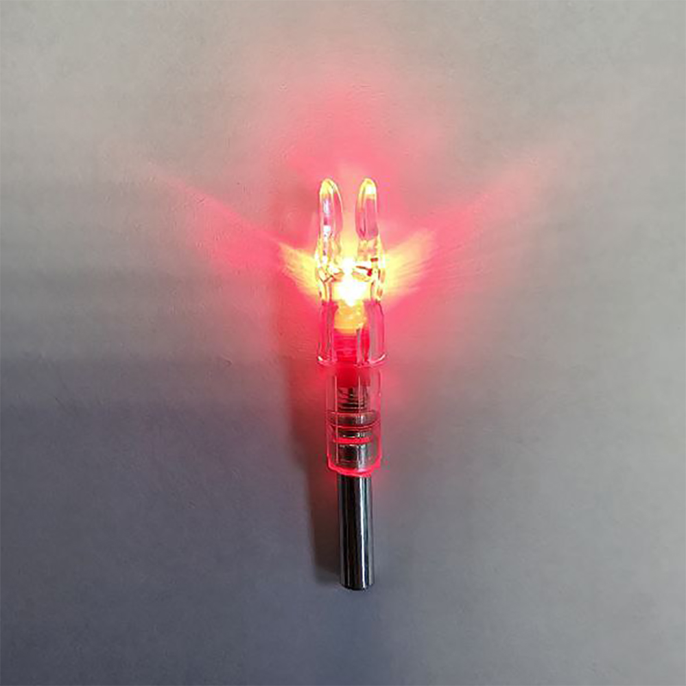 Хвостовик светящийся диаметр 6,2 мм для лучных стрел, цвет красный, 3 штуки в упаковке