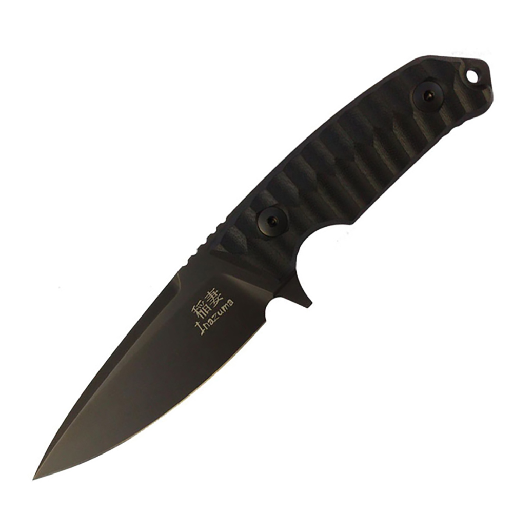 Нож Inazuma с фиксированным клинком, сталь Niolox, твердость 61 HRC, покрытие PVD, рукоять black G10