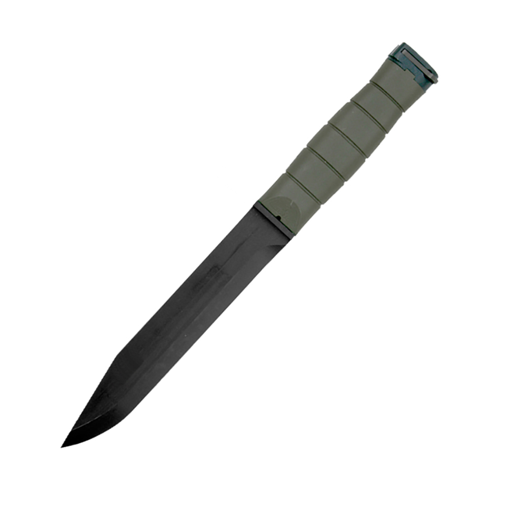 Нож B2000 CAN с фиксир.клинком, рукоять зеленый пластик, чехол