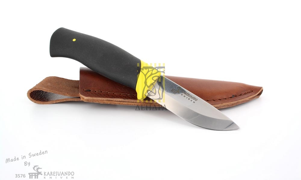 Нож "Hunter G8", рукоять черный пластик, кожаный чехол