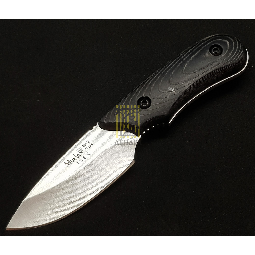 Нож-скиннер "IBEX", клинок 7,5 см, рукоять красная микарта, ножны кожа