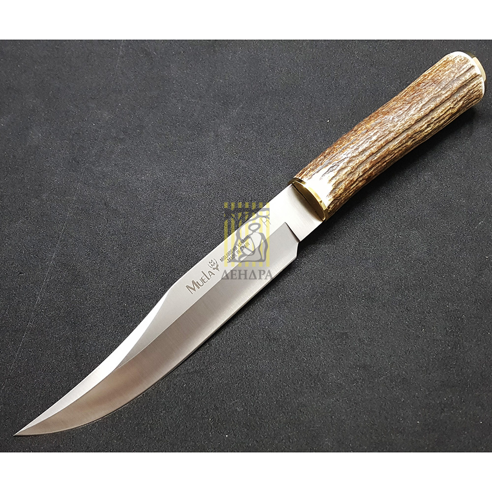 Нож серии "SH" с фикс клинком длиной 16 см, рукоять рог оленя, ножны кожа