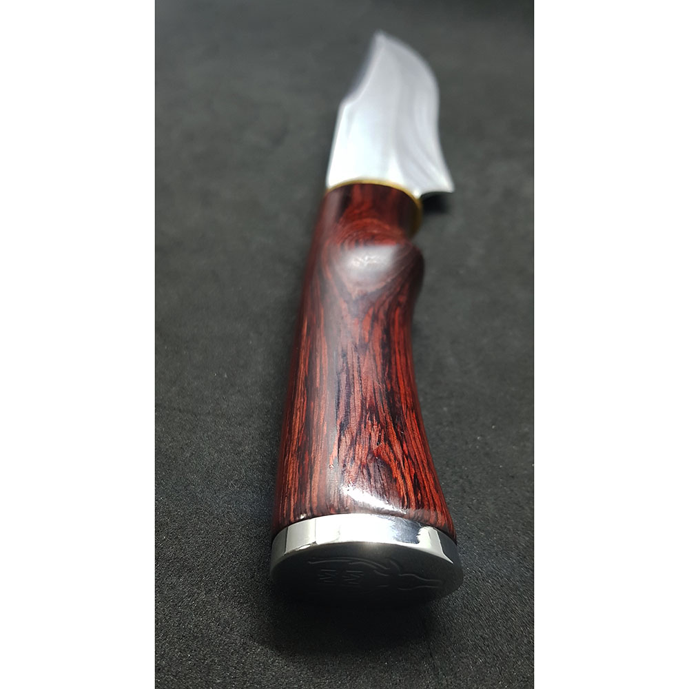 Нож "HUNTER" с фикс клинком длиной 17 см, рукоять красная микарта, ножны кожа