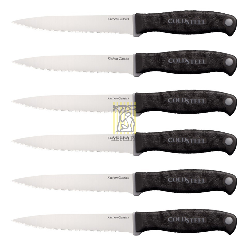 Набор ножей Steak Knife с фиксированным клинком, сталь German 4116, длина клинка 4 5/8", рукоять пла