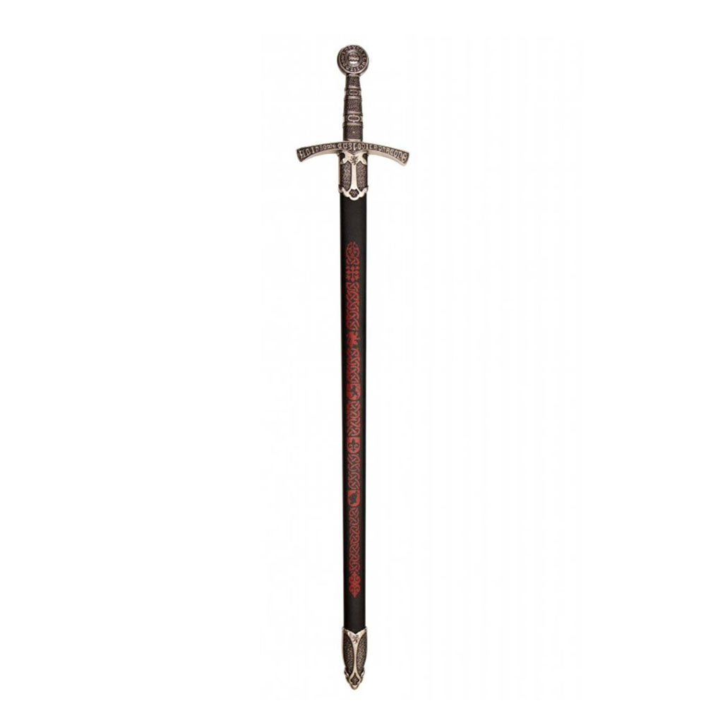Средневековый меч, Франция, XIV век, металлическая  рукоять, пластиковые ножны, цвет черные с красны