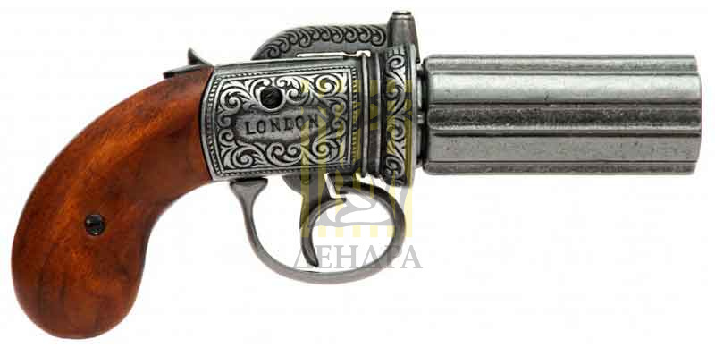 Револьвер с шестью дулами и удлененным барабаном, Англия, 1840 г.