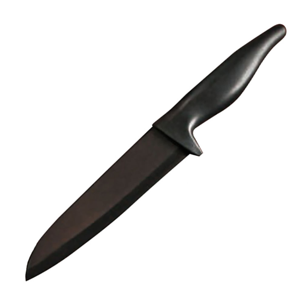 Нож поварской,клинок черная керамика 16,5 см, рукоять прорезиненная