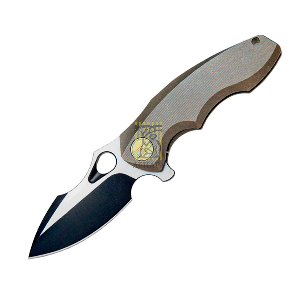 Нож 605L, цвет бронза, сталь CPM-S35VN, длина клинка 77 мм, рукоять титан, frame-lock
