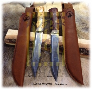 Нож "Large Hunter", рукоять дерево коричнего цвета