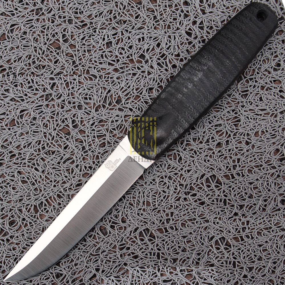Нож OWL KNIFE NORTH-S сталь N690, Рукоять G10, ножны кожа,клинок ромб