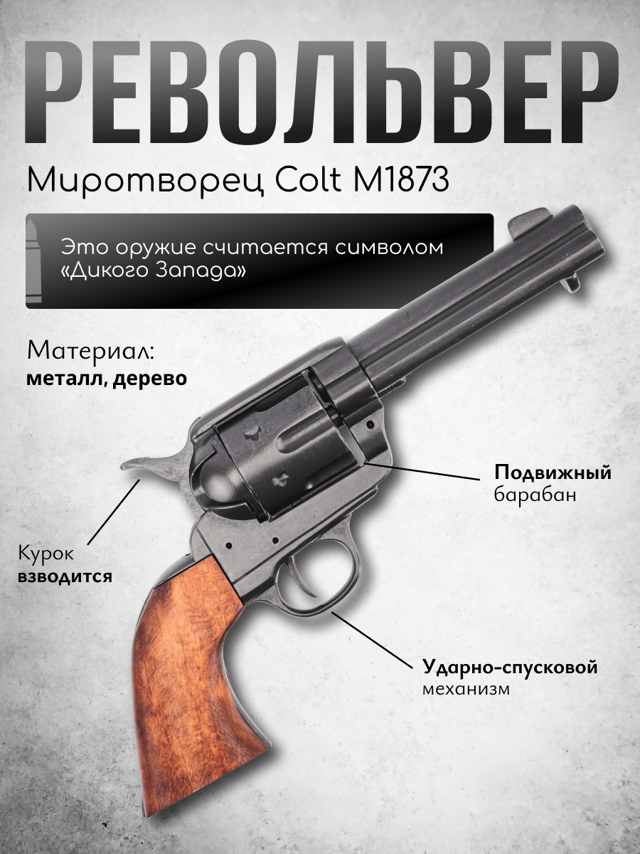 Револьвер Кольт Peacemaker, .45 калибра (США, 1873 г.)