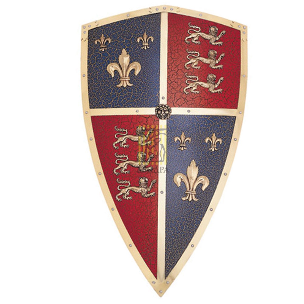 Щит рыцарский  "Черный принц", цвет красный с синим, размер 69 х 46 см, материал металл с покрытие к