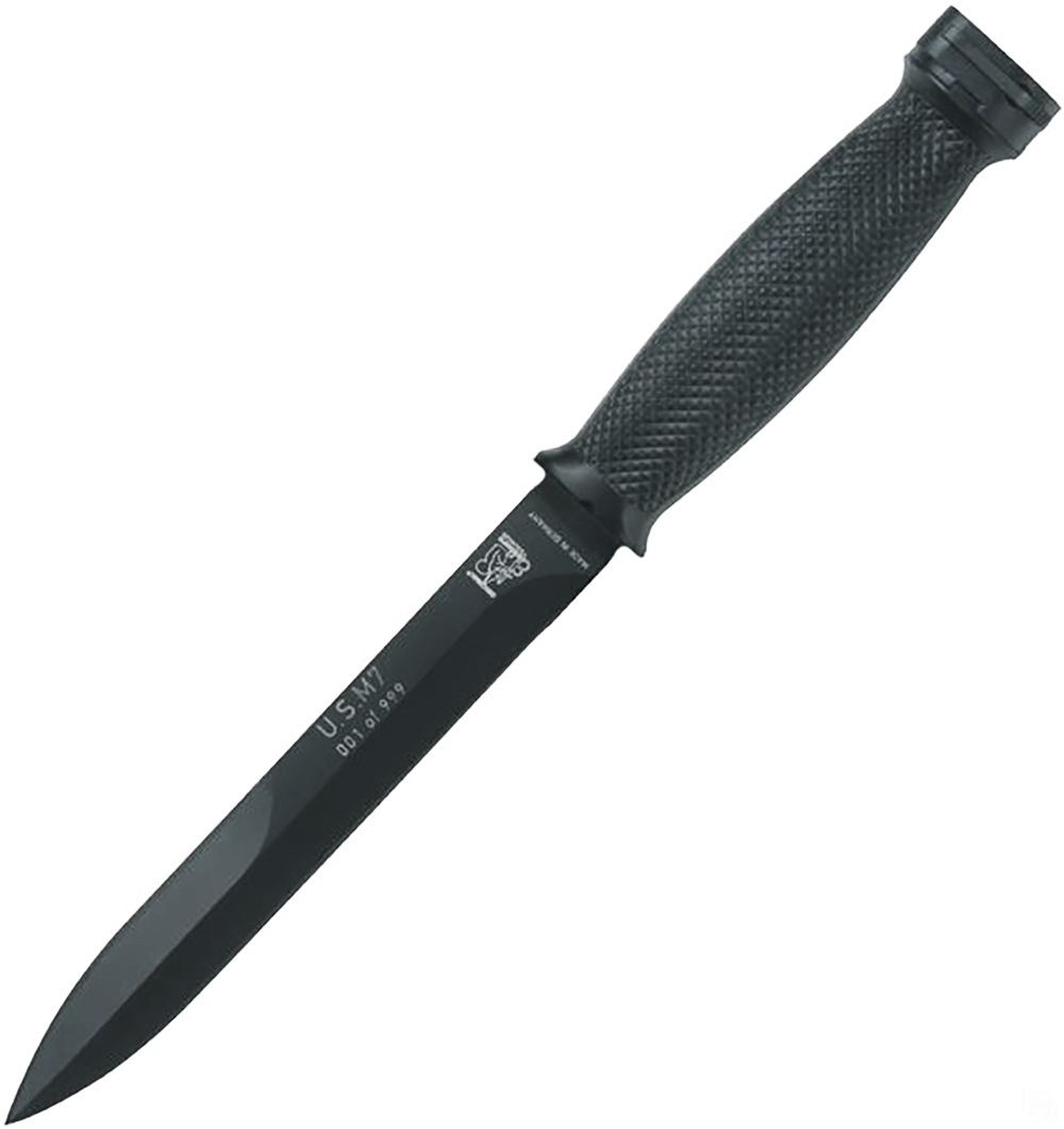 Нож US M7-LE с фиксир.клинком-танто, черный, рукоять пластик