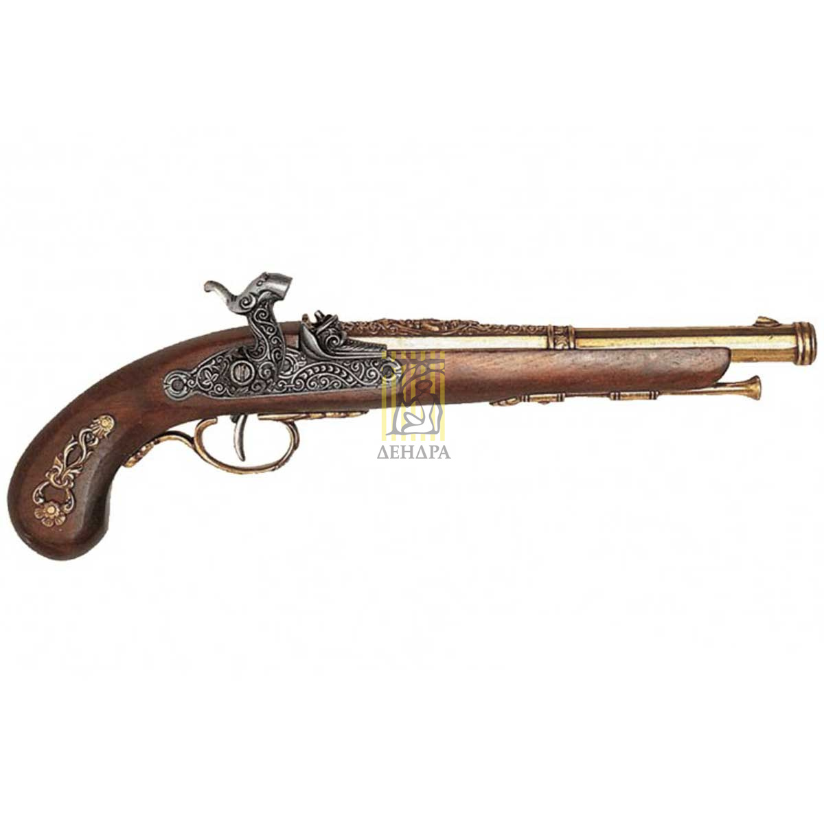 Пистолет кремн.Франция 1872г, латунь