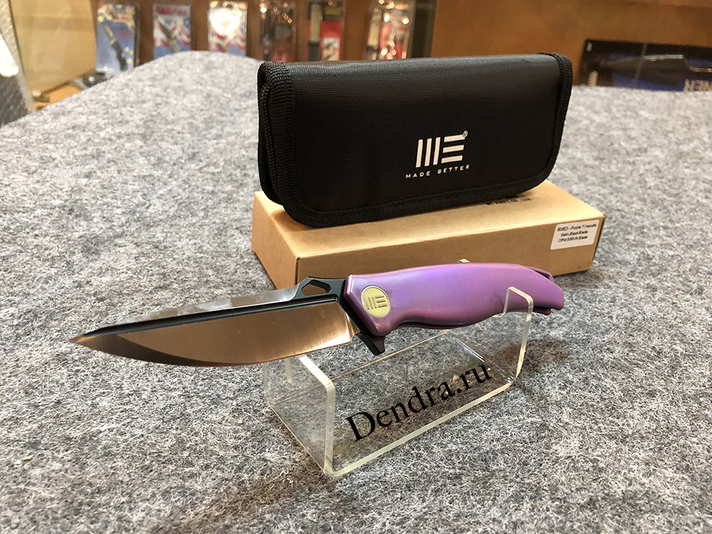 Нож складной  606D, цвет фиолетовый, сталь CPM-S35VN, длина клинка 90 мм, рукоять титан,  frame-lock